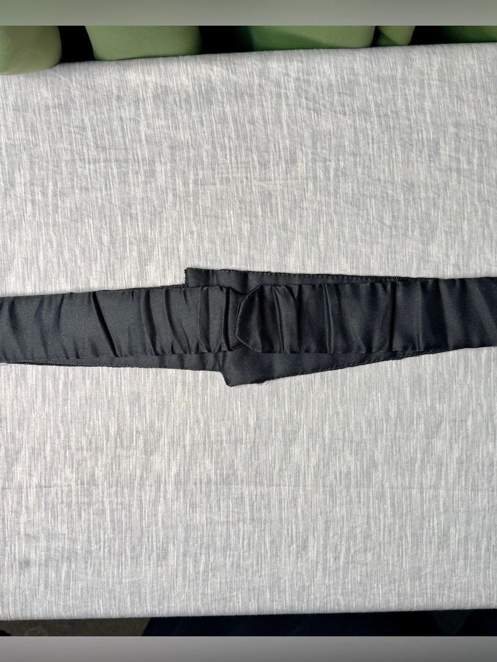 Lindsey Blake Wide Beaded Cummerbund Sash Belt Black Silver Vintage 80s